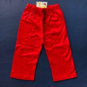 Zutano Primary Red Cotton Pants